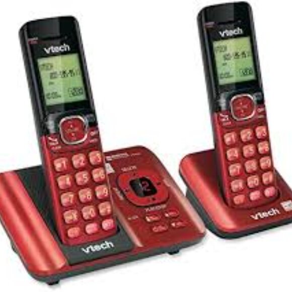 VTech CS6919-26 Dect 6.0 2 Handset Landline Telephone, Metallic Red - Picture 2 of 5